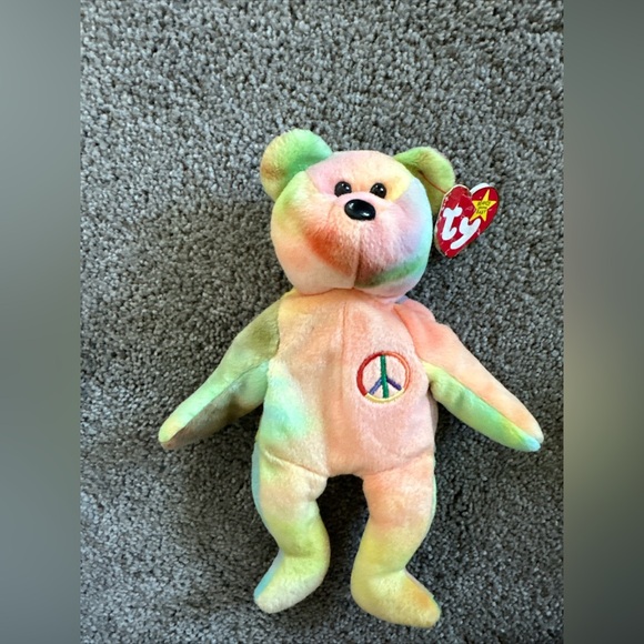 First Edition Peace Ty Beanie Baby Bear - Picture 2 of 7